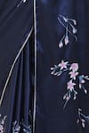 Anaya by Akruthi_Blue Satin Printed Floral Saree _at_Aza_Fashions