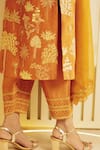 Saksham & Neharicka_Yellow Net, Chanderi Tropical Round Embroidered Kurta Salwar Set_at_Aza_Fashions