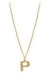Buy Mnsh Gold Plated P - Initial Pendant Necklace at Aza Fashions Buy_Mnsh_Gold Plated P - Initial Pendant Necklace_at_Aza_Fashions