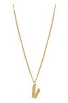 Buy_Mnsh_Gold Plated V - Initial Pendant Necklace_at_Aza_Fashions