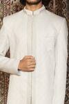 Shop_Ankur J_White Finest Gyanta Silk Day Cyan Embroidered Bandhgala Set_Online_at_Aza_Fashions