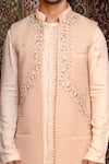 Shop_Ankur J_Pink Bundi Finest Gyanta Silk, Pant Banana Crepe Embroidered And Kurta Set_Online_at_Aza_Fashions