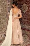 Shop_Ankur J_Pink Blouse Metallic Georgette, Lehenga Crepe Resham, Embroidered Bridal Set _at_Aza_Fashions