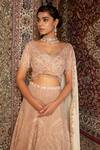 Buy_Ankur J_Pink Blouse Metallic Georgette, Lehenga Crepe Resham, Embroidered Bridal Set _Online_at_Aza_Fashions