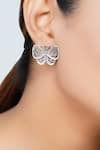 Palace of Silver_Silver Plated Oxidized Butterfly And Rawa Stud Earrings_at_Aza_Fashions