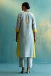 Shop_Shivani Bhargava_Green Dupatta Kota Silk, Kurta Handwoven Chanderi, Colorblock Embroidered Set _at_Aza_Fashions