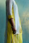 Shop_Shivani Bhargava_Green Dupatta Kota Silk, Kurta Handwoven Chanderi, Colorblock Embroidered Set _Online_at_Aza_Fashions