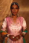 The Royaleum_Purple Anarkali Gajji Silk Print And Embroidery Paridhi With Dupatta  _Online_at_Aza_Fashions