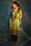 Buy_The Royaleum_Green Gajji Silk Aadya Floral Embroidered Kurta Set_at_Aza_Fashions
