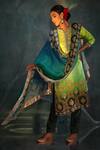 The Royaleum_Green Gajji Silk Aadya Floral Embroidered Kurta Set_Online_at_Aza_Fashions
