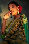 Buy_The Royaleum_Green Gajji Silk Aadya Floral Embroidered Kurta Set_Online_at_Aza_Fashions