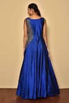 Shop_Aryavir Malhotra_Blue Taffeta Sequin Embroidered Gown_at_Aza_Fashions
