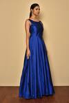 Buy_Aryavir Malhotra_Blue Taffeta Sequin Embroidered Gown_Online_at_Aza_Fashions