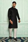 Buy_Adara Khan_Black Jacquard Embroidered Sequin Kurta Set For Men_at_Aza_Fashions