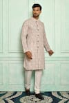 Buy_Adara Khan_Multi Color Soft Cotton Geometric Pattern Kurta_at_Aza_Fashions