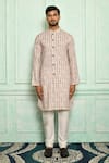 Adara Khan_Multi Color Soft Cotton Geometric Pattern Kurta_Online_at_Aza_Fashions