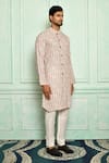 Buy_Adara Khan_Multi Color Soft Cotton Geometric Pattern Kurta_Online_at_Aza_Fashions