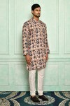 Buy_Adara Khan_Multi Color Soft Cotton Abstract Pattern Kurta_Online_at_Aza_Fashions