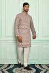 Buy_Adara Khan_Multi Color Soft Cotton Geometric Pattern Kurta_at_Aza_Fashions
