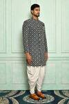 Buy_Adara Khan_Green Kurta: Silk Embroidery Lucknowi Set For Men_Online_at_Aza_Fashions