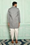 Shop_Arihant Rai Sinha_Grey Sherwani Jacquard Woven And Dhoti Pant Set _at_Aza_Fashions