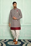 Buy_Adara Khan_Maroon Jacket On Silk Embroidery Set_at_Aza_Fashions