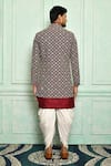Shop_Adara Khan_Maroon Jacket On Silk Embroidery Set_at_Aza_Fashions