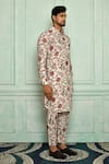 Pranay Baidya_White Cotton Printed Jaali Kurta Set _Online_at_Aza_Fashions