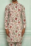 Shop_Pranay Baidya_White Cotton Printed Jaali Kurta Set _Online_at_Aza_Fashions