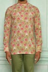 Buy_Pranay Baidya_Beige Cotton Printed Floral Short Kurta Set _Online_at_Aza_Fashions