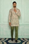 Buy_Pranay Baidya_White Cotton Printed Floral Kurta Set  _at_Aza_Fashions