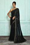 Buy_Nazaakat by Samara Singh_Black Saree Georgette Embroidered Sequins _at_Aza_Fashions