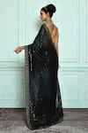 Shop_Nazaakat by Samara Singh_Black Saree Georgette Embroidered Sequins _at_Aza_Fashions