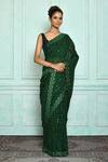 Nazaakat by Samara Singh_Green Sequin Embroidered Saree _Online_at_Aza_Fashions