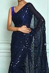 Buy_Khwaab by Sanjana Lakhani_Blue Saree Georgette Embroidered Sequin  _Online_at_Aza_Fashions