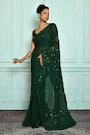 Buy_Nazaakat by Samara Singh_Green Saree Georgette Embroidered Sequins _at_Aza_Fashions