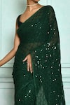 Buy_Nazaakat by Samara Singh_Green Saree Georgette Embroidered Sequins _Online_at_Aza_Fashions