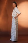 Buy_Pozruh by Aiman_White Hemp Luna Floral Print Flared Pant_Online_at_Aza_Fashions