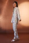 Buy_POZRUH_White Hemp And Bamboo Blend Mona Floral Pattern Trouser_Online_at_Aza_Fashions