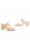 Shop_Oceedee_Gold Diana Slip On Style Block Heels_at_Aza_Fashions