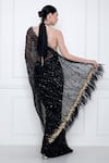 DILNAZ_Black Net And Polyester Satin Embroidery Sequin & Beads Saree  _Online_at_Aza_Fashions