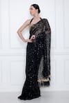 Buy_DILNAZ_Black Net And Polyester Satin Embroidery Sequin & Beads Saree For Women_Online_at_Aza_Fashions