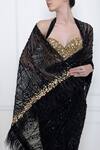 Shop_DILNAZ_Black Net And Polyester Satin Embroidery Sequin & Beads Saree For Women_at_Aza_Fashions