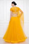 Shop_Dilnaz_Yellow Net Embellished Sequin Dupatta _at_Aza_Fashions