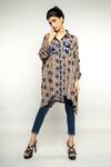 Buy_Anmol Kakad_Blue Crepe Silk Afia Geometric Pattern Shirt_at_Aza_Fashions