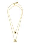 Shop_ISHARYA_Multi Color Rock Crystal Armour Layered Pendant Necklace_at_Aza_Fashions