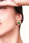 Buy_Isharya_Multi Color Rock Crystal Armour Doublet Statement Stud_at_Aza_Fashions