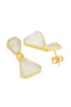Shop_Isharya_White Rock Crystal Hourglass Earrings_at_Aza_Fashions