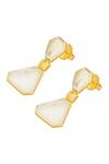 Isharya_White Rock Crystal Hourglass Earrings_Online_at_Aza_Fashions