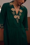 Buy_Cord_Green 100% Cotton Embroidered And Embellishment Thread Work & Crochet Lace Dress _Online_at_Aza_Fashions